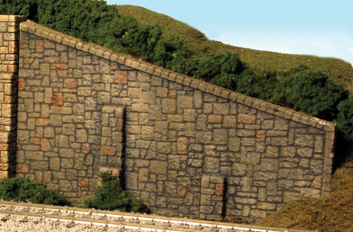 Bridge Abutment Wing Walls -- Random Stone pkg(2)