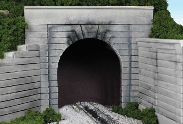 Single-Track Tunnel Portal -- Grooved Concrete Face