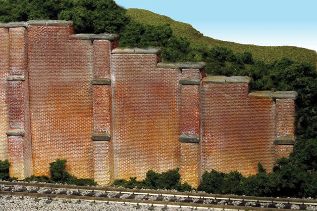 Bridge Abutment Wing Walls -- Brick Tapered pkg(2)