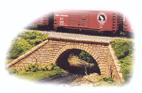 Single-Track Stone Arch Bridge -- Kit - 11-1/2 x 7-1/2 x 3"  29.2 x 19.1 x 7.6cm