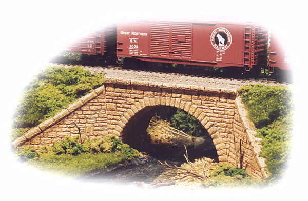 Single-Track Stone Arch Bridge -- Kit - 11-1/2 x 7-1/2 x 3"  29.2 x 19.1 x 7.6cm