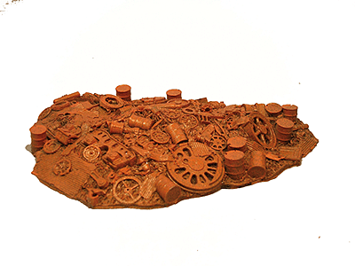 Railroad Junk Pile -- 4-3/4 x 3-1/4"  12.1 x 8.3cm