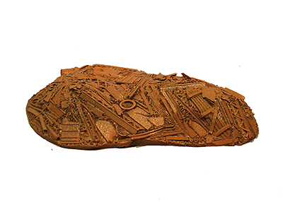 Shredded Scrap Metal Pile -- 4-1/4 x 3-1/4"  10.8 x 8.3cm