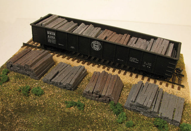 Used Wood Railroad Tie Stacks
