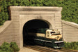 Double-Track Tunnel Portal -- Grooved Concrete Face
