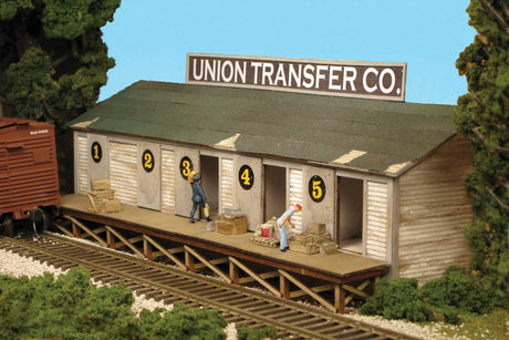 Union Transfer Co. - One-Sided Background Model -- Laser-Cut Wood Kit - 8-1/4 x 1-1/2 x 2-1/2"  21 x 3.8 x 6.4cm