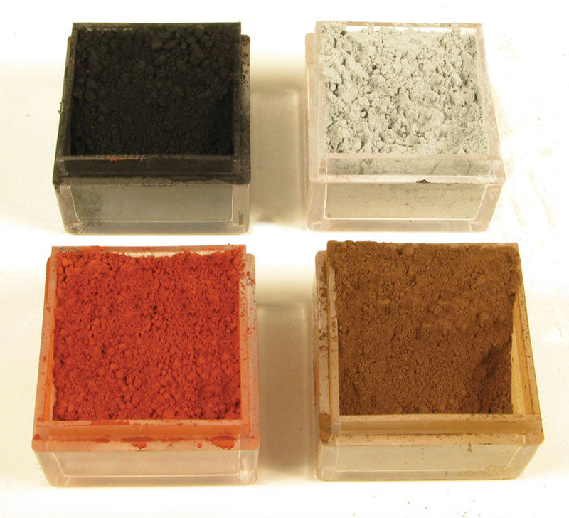 Weathering Powder Mini Starter Set -- Soot Black, Dark Gray, Brick Red, Rusty Brown