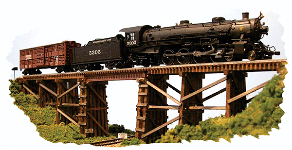 Branch Line Trestle (Laser-Cut Plywood Kit) -- 10 x 1-1/16 x 2-1/8"  25.4 x 2.7 x 5.4cm