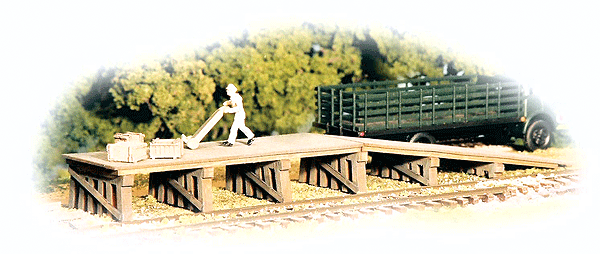 Railroad Loading Dock pkg(2) -- Kit - 3-1/2 x 3/4 x 3/8"  8.9 x 1.9 x 1.3cm