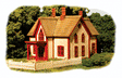 Ellie's House - Kit -- 3-5/8 x 2-5/8 x 2-1/4"  9.2 x 6.7 x 5.7cm