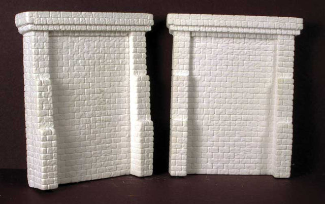 Single-Track Bridge Abutment 1 Pair -- Cut Stone
