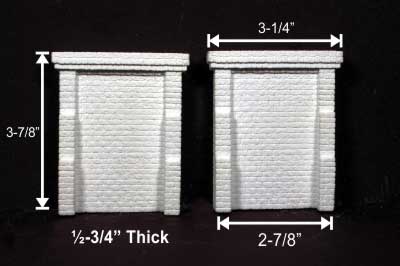 2 Cut-Stone Bridge Abutments with 4 Wing Walls -- Fits Central Valley Single-Track Truss Bridge (Sold Separately)-2