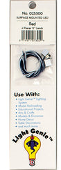 LED w/10"  25.4cm Wire Leads 4-Pack - Light Genie(TM) -- Red