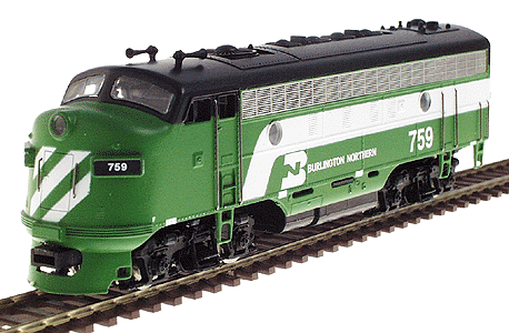 Diesel EMD F7A Powered - DCC Decoder Equipped w/Metal Parts -- Burlington Northern #759