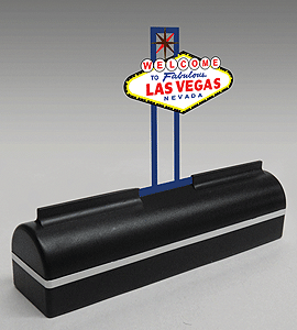 Desk Top Neon -- Las Vegas - 4" Sign, 4 x 3-1/2 x 3-1/2" Case (On/Off Switch)