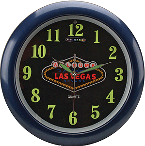 Desk Top Neon -- Las Vegas Clock - 13" Diameter, Quartz Movement, Alternating Sounds