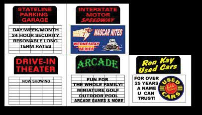 Drive-In Double-Sided Freestanding Animated Neon Sign -- With Changeable Lettering - Small for HO and N Scales 2-1/8 x 2"  5.4 x 5.1-4