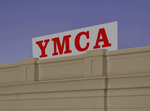 Animated Neon Sign -- YMCA Small Horizonal 3 x 5/8"