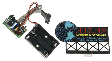 Animated Neon Billboards -- Atlas Moving & Storage w/Animated Latitude Lines; 3-27/32 x 2-3/8"