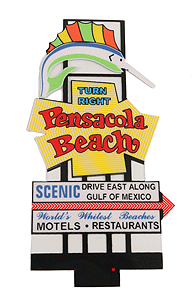Animated Neon Billboard -- Pensacola Beach, Florida Large for HO/O Scale 4-1/4 x 2"  10.8 x 5.1cm
