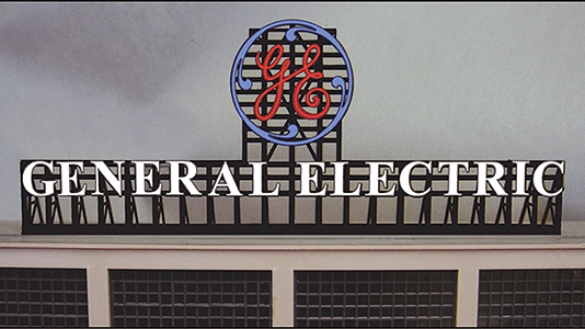 General Electric Animated Neon Billboard -- 2-1/4 x 5-1/2"  5.7 x 14cm