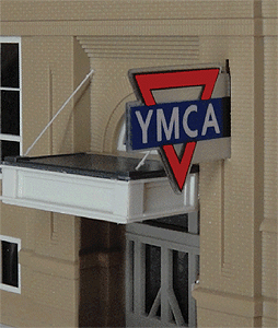 Animated Neon Sign -- YMCA Logo Small, Double-Sided Vertical 1-3/8 x 1"