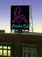 Paradice Club Animated Rooftop Billboard -- Small for N & Z Scales Lattice Support Size: 1 x 1-3/8"  2.5 x 3.4cm
