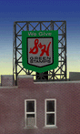 S&H Green Stamps Animated Rooftop Billboard -- Small for N & Z Scales Lattice Support Size: 1 x 1-3/8"  2.5 x 3.4cm