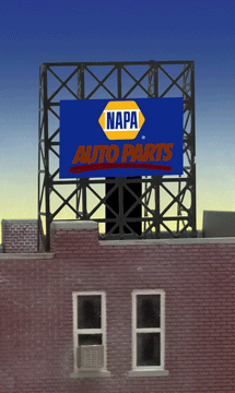 Napa Auto Parts Underlined Logo Animated Neon Billboard -- Small for N & Z Scales Lattice Support Size: 1 x 1-3/8" 2.5 x 3.4cm-1