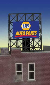 Napa Auto Parts Underlined Logo Animated Neon Billboard -- Small for N & Z Scales Lattice Support Size: 1 x 1-3/8" 2.5 x 3.4cm-2