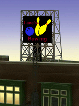 Bowling Rooftop Billboard - Light Works USA -- Small for N&Z Scales 7/8 x 1/2"  2.1 x 1.3cm-1