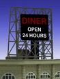 Diner Flashing Neon Rooftop Billboard - Light Works USA -- Small for N&Z Scales 7/8 x 5/8"  2.3 x 1.6cm