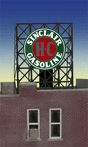 Sinclair Gasoline Animated Rooftop Billboard - Light Works USA -- Small for N & Z Scales Lattice Support Size: 1 x 1-3/8"  2.5 x 3.4cm