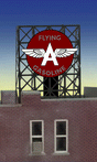 Tidewater Flying A Animated Neon Rooftop Billboard -- Small for N & Z Scales