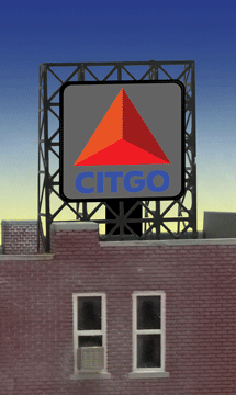 Citgo Animated Rooftop Billboard -- Small for N & Z Scales Lattice Support Size: 1 x 1-3/8"  2.5 x 3.4cm