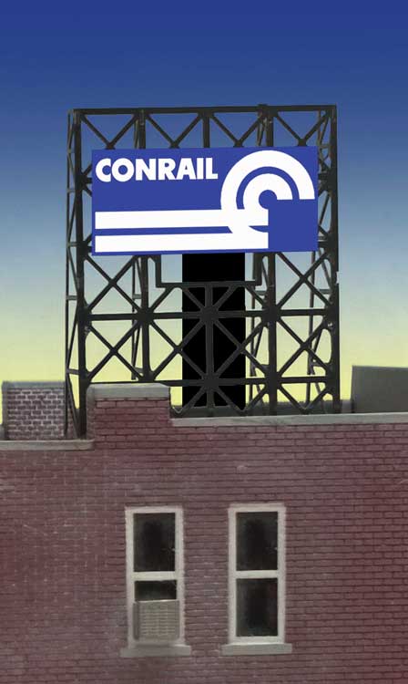 Conrail Flashing Neon Rooftop Billboard - Light Works USA -- Small for N&Z Scales-2