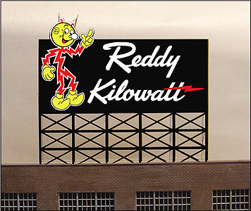 Reddy Kilowatt Animated Neon Billboard -- 4-1/2 x 4-7/8"  11.4 x 12.4cm