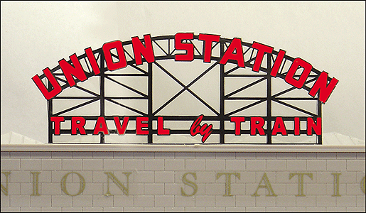 Union Station Animated Neon Billboard -- 2-1/16 x 5-1/8"  5.2 x 13cm