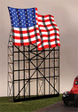 Waving American Flag Animated Neon Billboard -- 5 x 7-21/32"