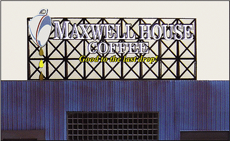 Maxwell House Coffee Animated Neon Billboard -- 2-1/2 x 5-13/16"  6.4 x 14.8cm