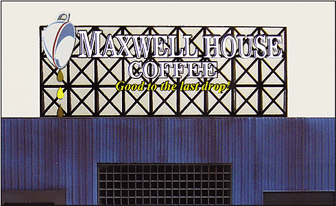 Maxwell House Coffee Animated Neon Billboard -- 2-1/2 x 5-13/16"  6.4 x 14.8cm