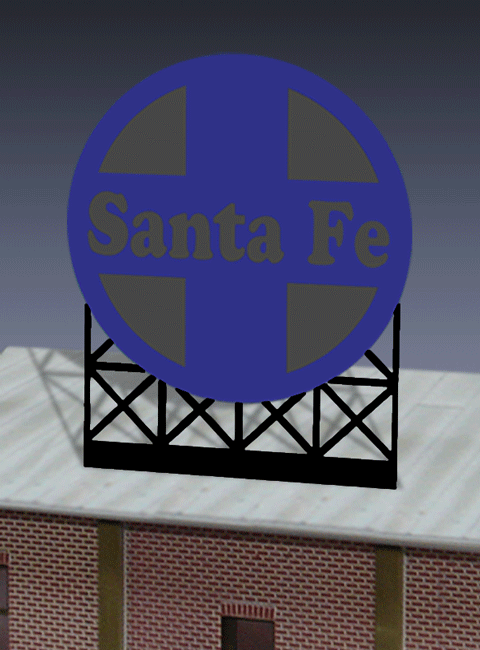Santa Fe Animated Neon Billboard - Light Works USA(TM) -- Medium for HO/N - 2-3/16 x 1-13/16"  5.6 x 4.6cm