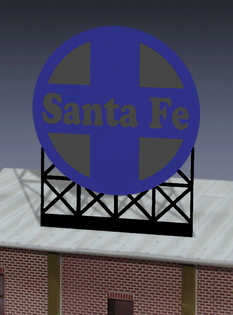 Santa Fe Animated Neon Billboard - Light Works USA(TM) -- Medium for HO/N - 2-3/16 x 1-13/16"  5.6 x 4.6cm