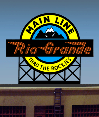 Denver & Rio Grande Western Animated Neon Billboard - Light Works USA(TM) -- Medium for HO/N - 1-3/4 x 2"  4.4 x 5.1cm