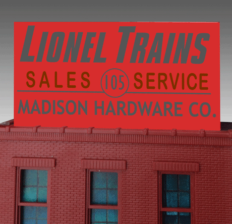 Madison Hardware Animated Neon Billboard - Light Works USA(TM) -- Small for HO & N Scales 5 x 2-1/2"  12.7 x 6.4cm