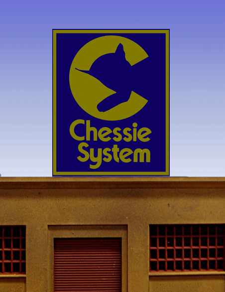 Chessie System Animated Neon Billboard -- Small for HO & N Scales 1-5/8 x 2-1/8"  4.6 x 5.6cm