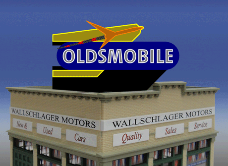Oldsmobile Rocket Animated Billboard -- Small for HO & N Scales-1