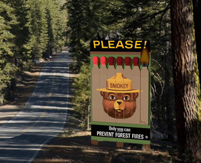 Smokey Bear Animated Billboard -- Small for HO & N Scales