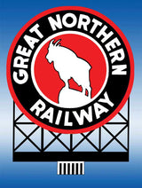 Great Northern Animated Neon Billboard - Light Works USA -- Large for HO & O Scales - 4-5/16 x 4-3/8"  10.9 x 11.2cm-2
