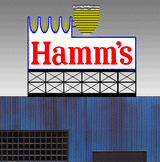 Hamm's Brewing Animated Neon Billboard -- Small for HO and N Scales 2-9/16 x 2-3/16"  6.5 x 5.6cm-1